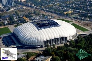 Стадион в Познани, Польша. Анкера для деформационных швов JDSD